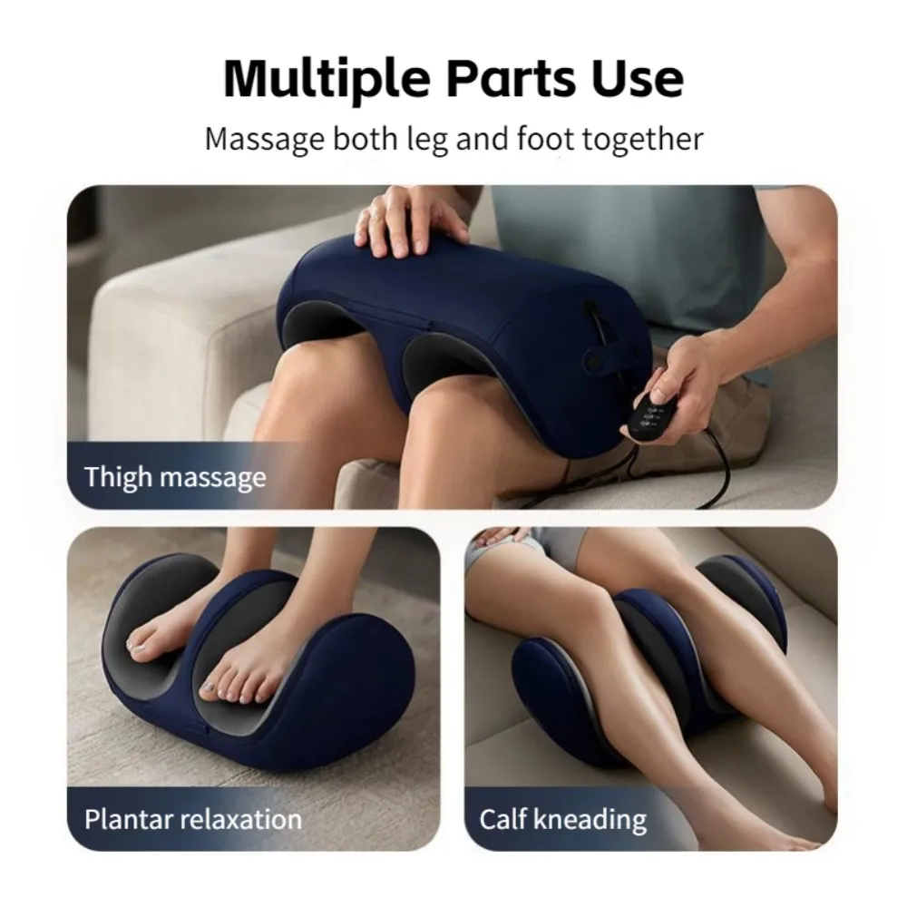 Electric Leg Massager Heating Therapy Hot Compress Shiatsu Kneading Roller Muscle Relaxation Pain Relief Foot Spa Machine