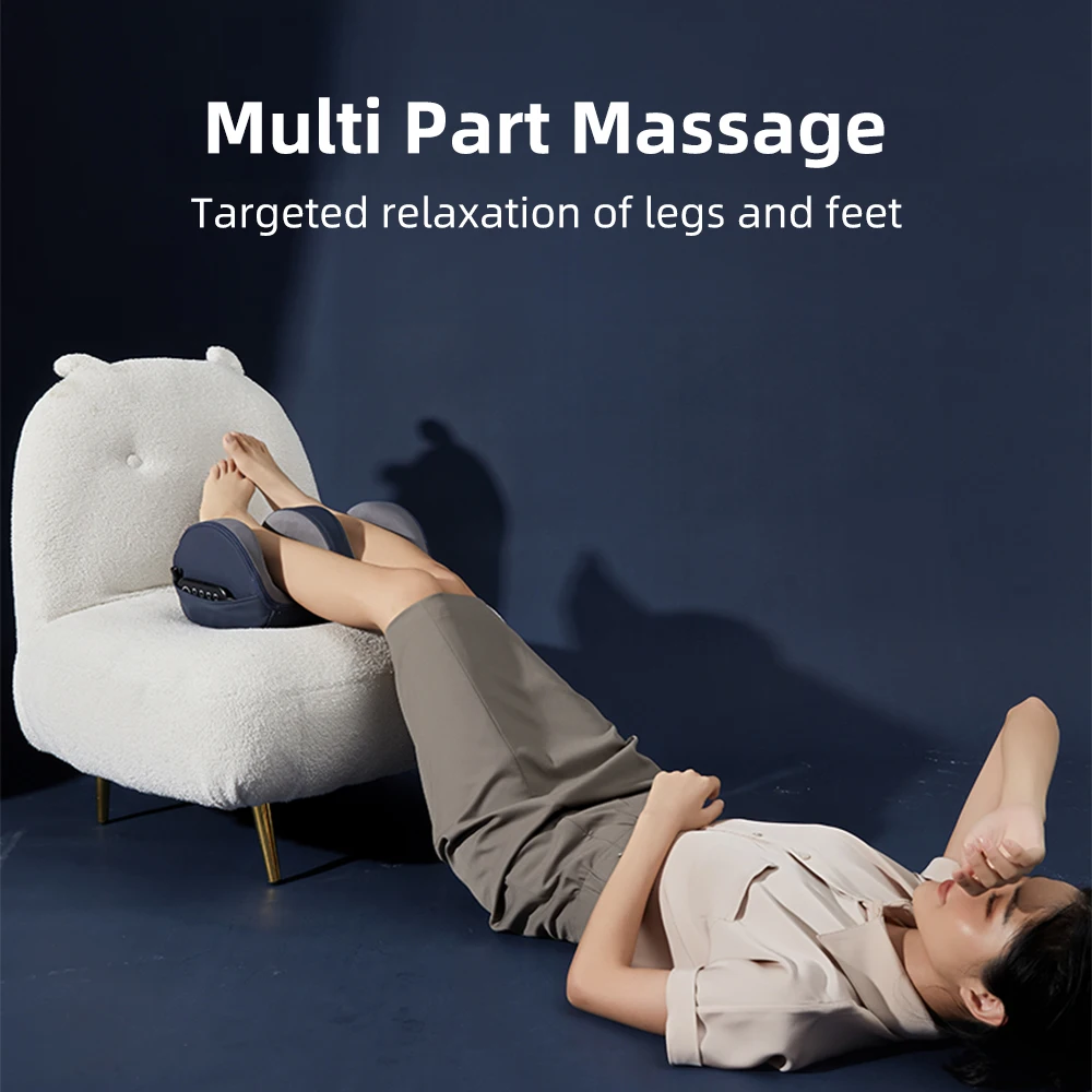 Electric Leg Massager Heating Therapy Hot Compress Shiatsu Kneading Roller Muscle Relaxation Pain Relief Foot Spa Machine