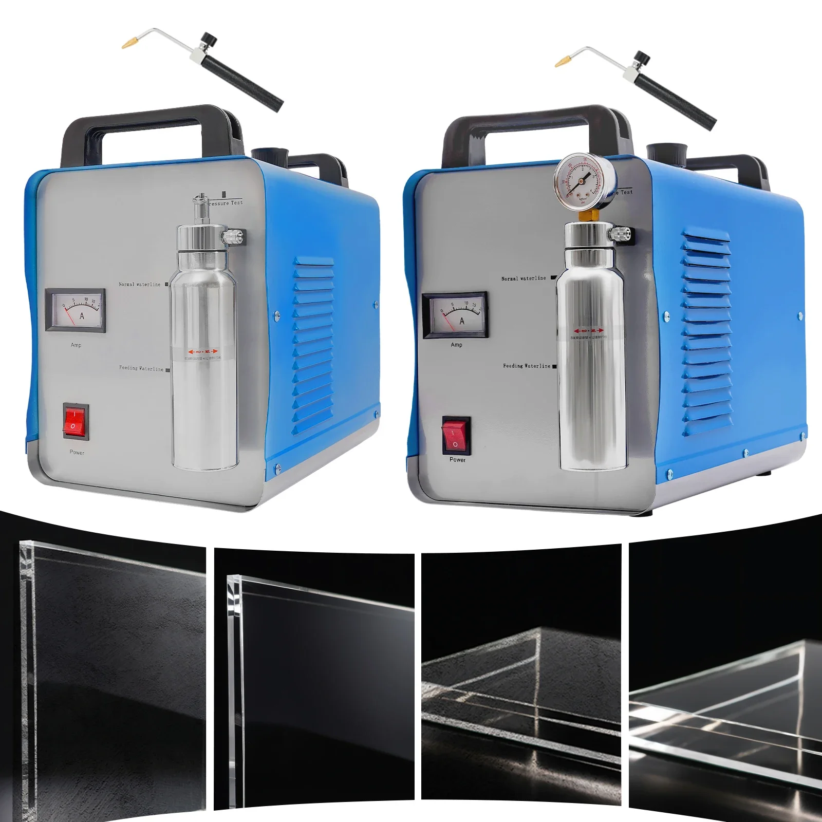 220V Hydrogen Oxygen Flame Polisher, H160/H180 75L/H/95L/H Acrylic Polishing Machine HHO Generator Water Welder with Flame Gun