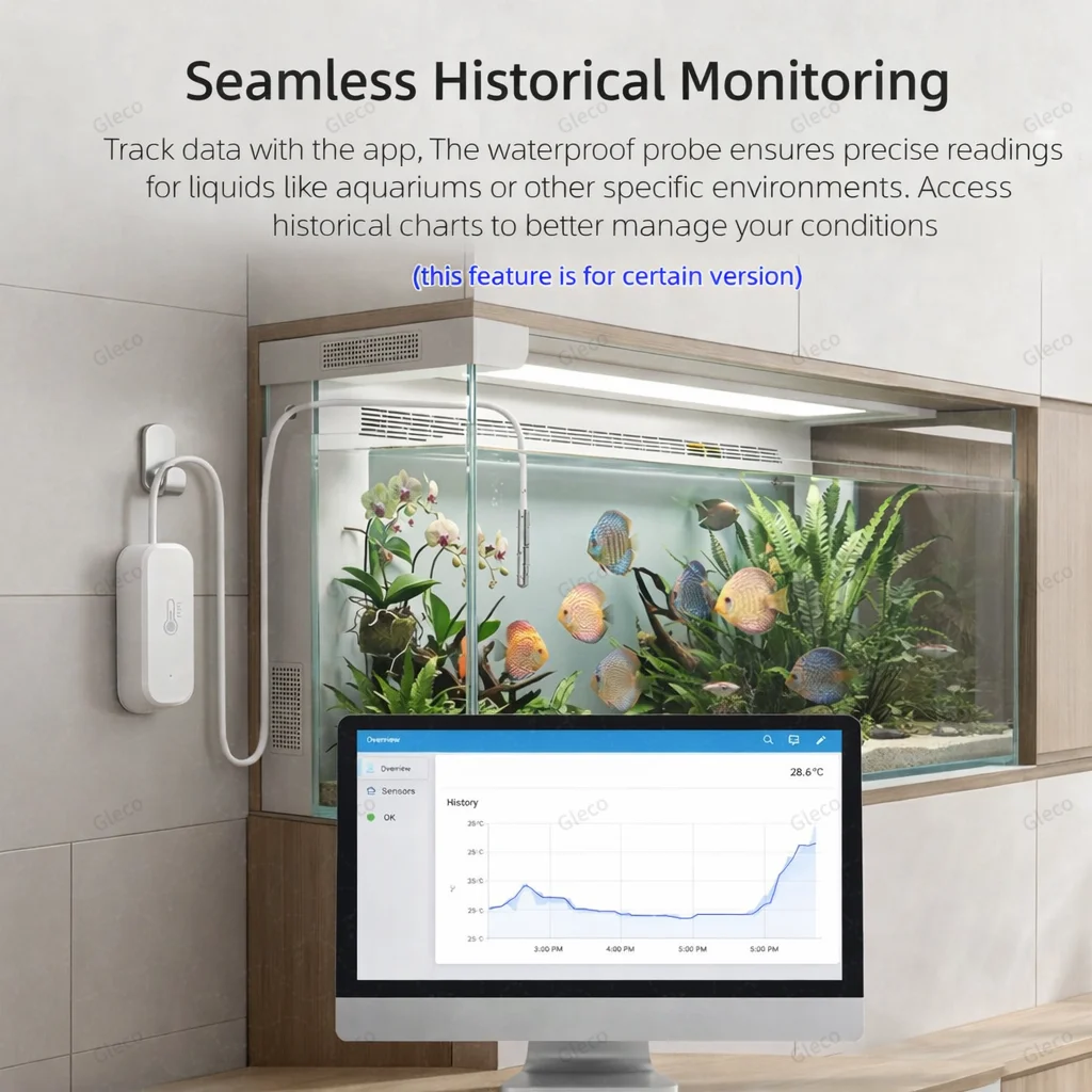 Zigbee 3.0 Temperature Humidity Sensor With External Probe Optional Liquid Air Temp Tracking For Zigbee2MQTT Home Automation