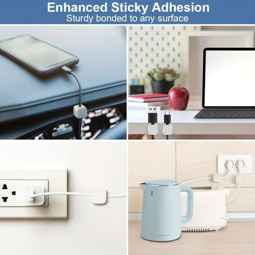 1/3/6 PCS Cable Management Magnetic Cable Organizer Wire Keeper Wall Data Cable Clips Winder Adjustable Cord Holder Under Desk