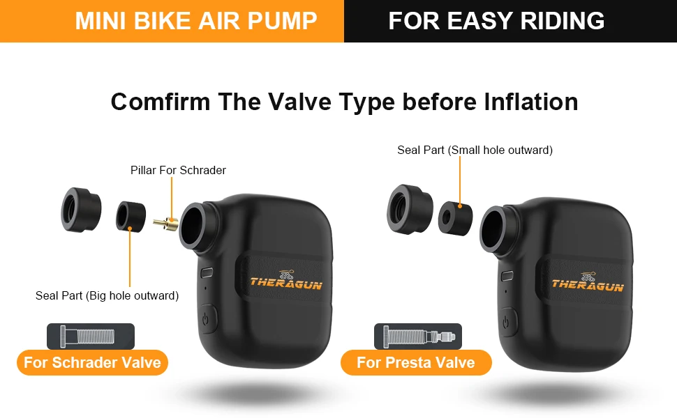 2026Enhanced Edition Mini Portable Electric Pump for Bike Cordless Tire Inflator For Bicycle Cordless Tire Presta Schrader Valve
