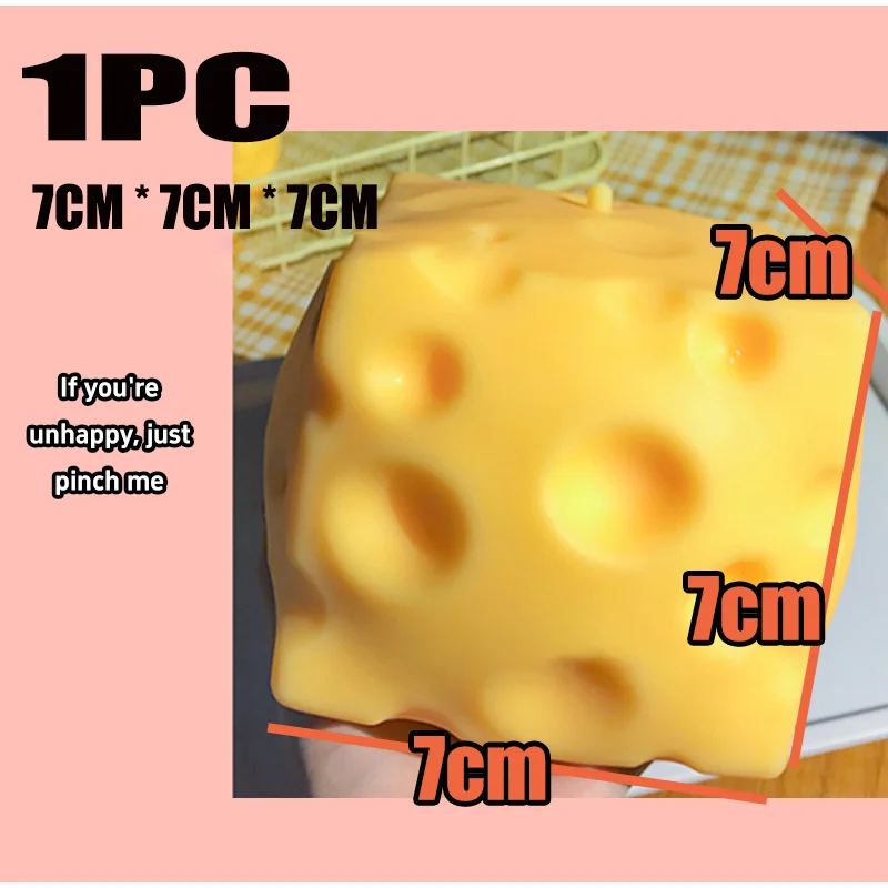 1-5PCS Jumbo Cheese Cube Stress Ball Shapeable Squeeze Decor Non-Bounce ASMR Sensory Anti-Stress Relief Gadget Gifts 6/7/10/12CM