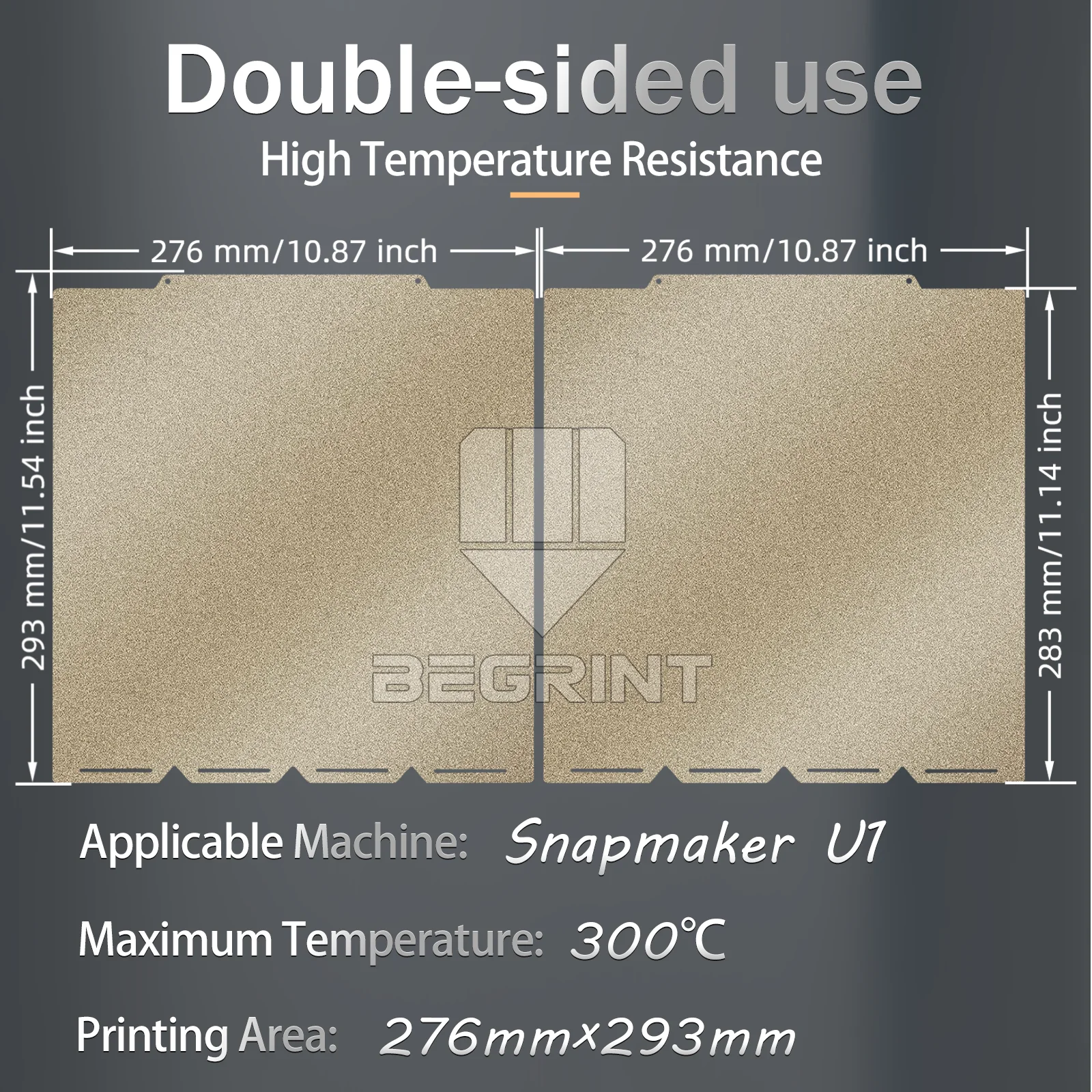 Build Plate For Snapmaker U1 Upgrade Accessories Build Plate Smooth PEI Steel Plate Super Adhension Heat Bed For Snapmaker U1