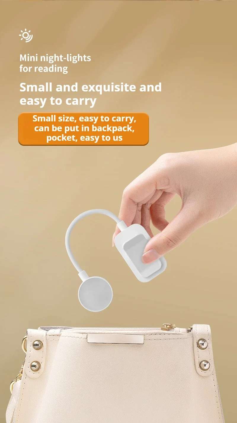 1pc Portable LED Clip-on Reading Light 3 Modes Adjustable Eye Protection Clip-On Study Reading Lamp for Travel Bedroom Book