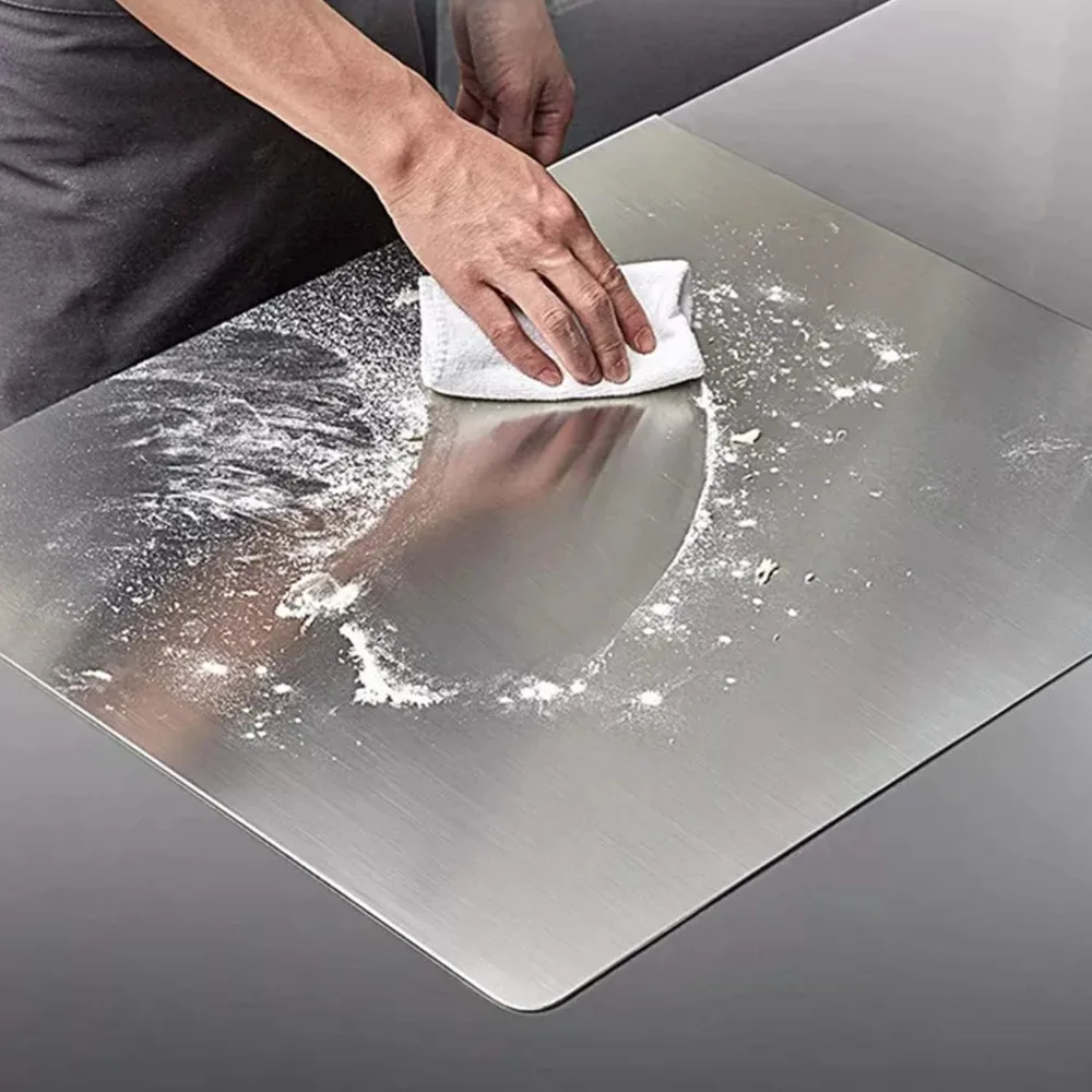 This Stainless Steel Kitchen Cutting Board Is Easy To Clean, Double-sided and Versatile Suitable for Handling Kitchen Vegetables
