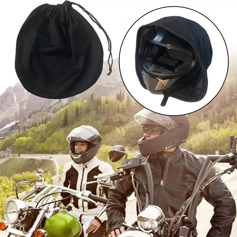 Black Helmet Bag Motorcycle Helmet Cover For Storage & Carrying, 3 Sizes Lightweight Hockey Football Helmet Bags With Drawstring
