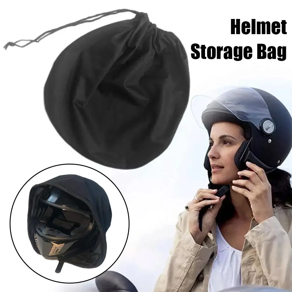 Black Helmet Bag Motorcycle Helmet Cover For Storage & Carrying, 3 Sizes Lightweight Hockey Football Helmet Bags With Drawstring