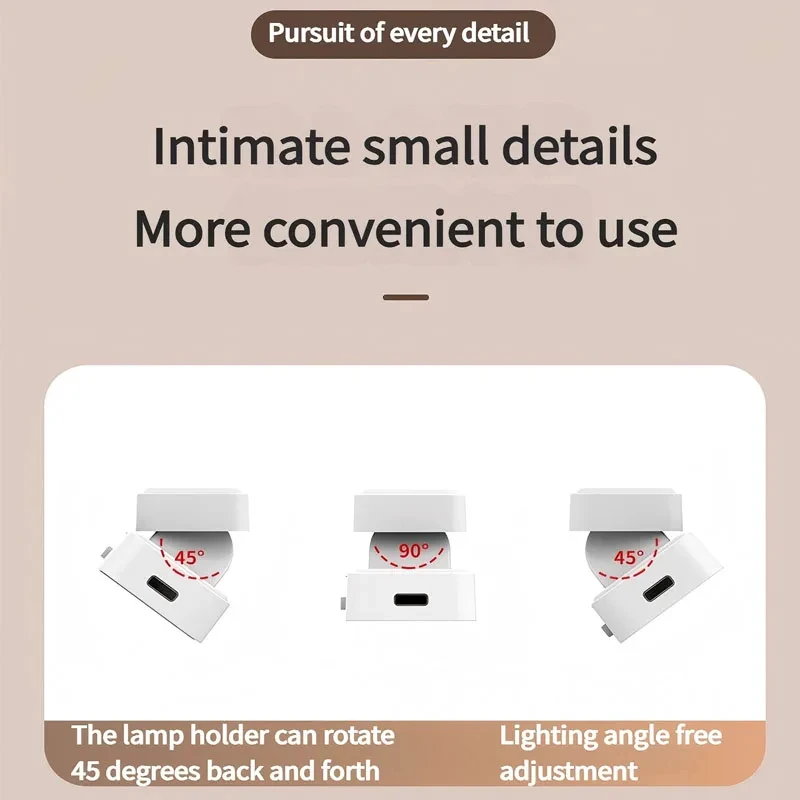 LED Table Lamp Magnetic Hanging USB Rechargeable Desk Lamp 3/5 Color Reading Light Dimmable Cabinet Closet Wardrobe Night Light