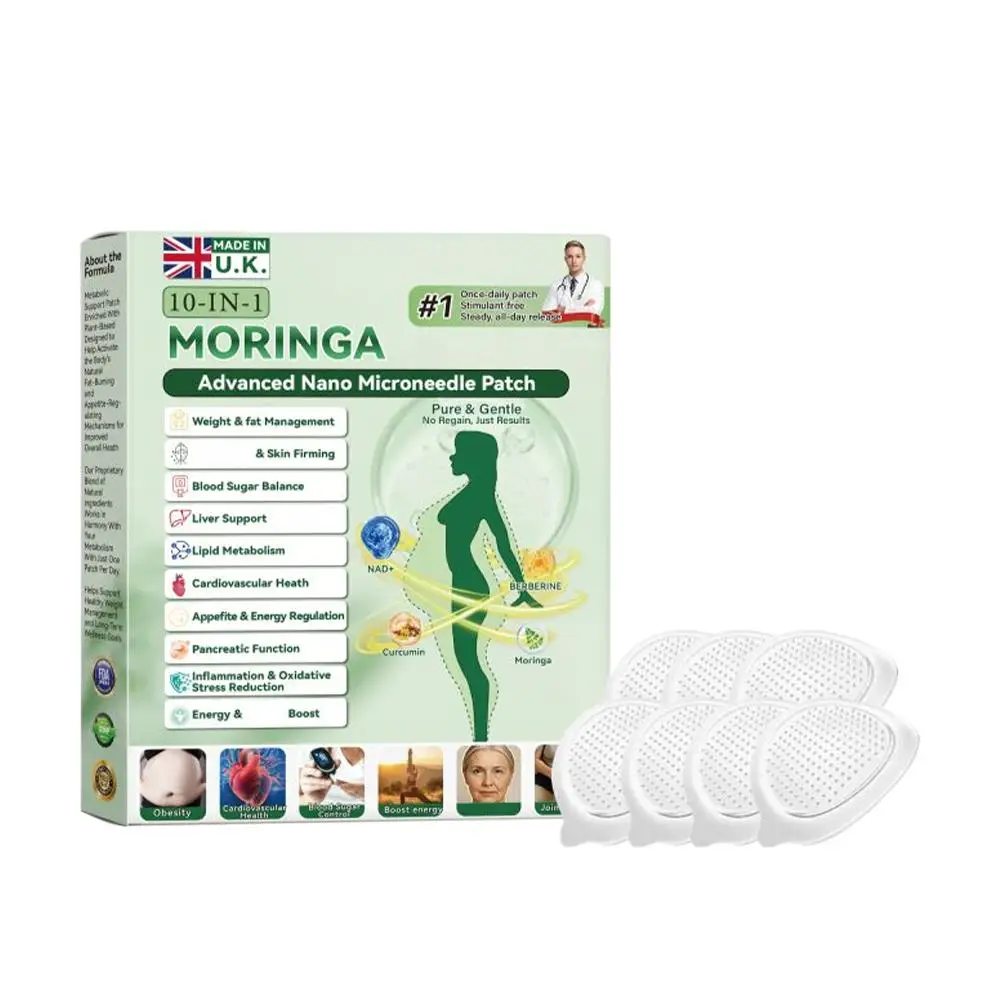 Moringa 10-in-1 Nano Microneedle Patch ≤0.3mm Moisturizing Firming Microdarts Technology Body Skin Care Sticker Unisex Daily Use