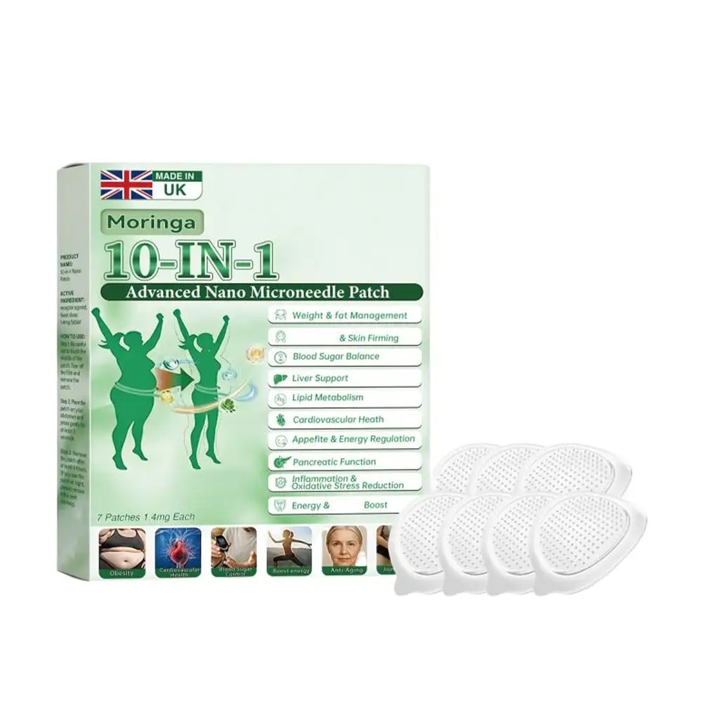 Moringa 10-in-1 Nano Microneedle Patch ≤0.3mm Moisturizing Firming Microdarts Technology Body Skin Care Sticker Unisex Daily Use