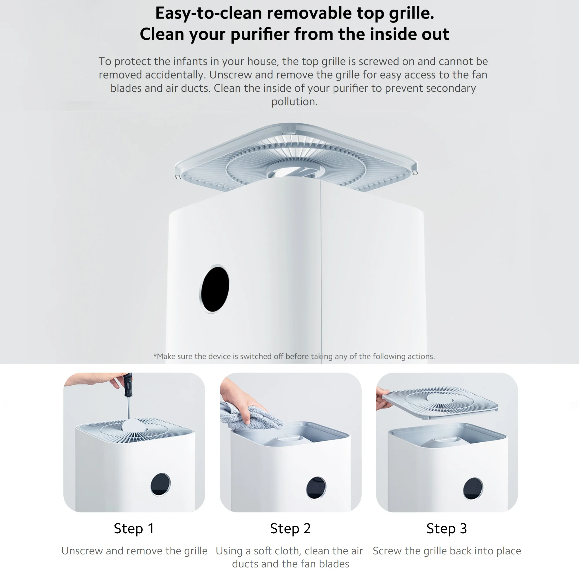 Xiaomi Smart Air Purifier 4 Pro, Aldehyde Removal Antibacterial Freshener Purifiers Home Air Cleaner Low Noise with Mi home APP