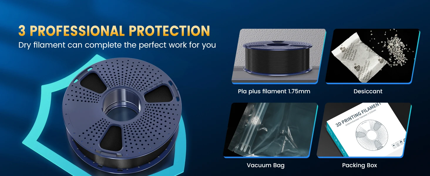 SUNLU 2KG PLA+2.0 3D Printer Filament Tougher and Stronger PLA Plus Filament 1000G/Roll 1.75mm 3D Filament Fits for FDM 3D Print