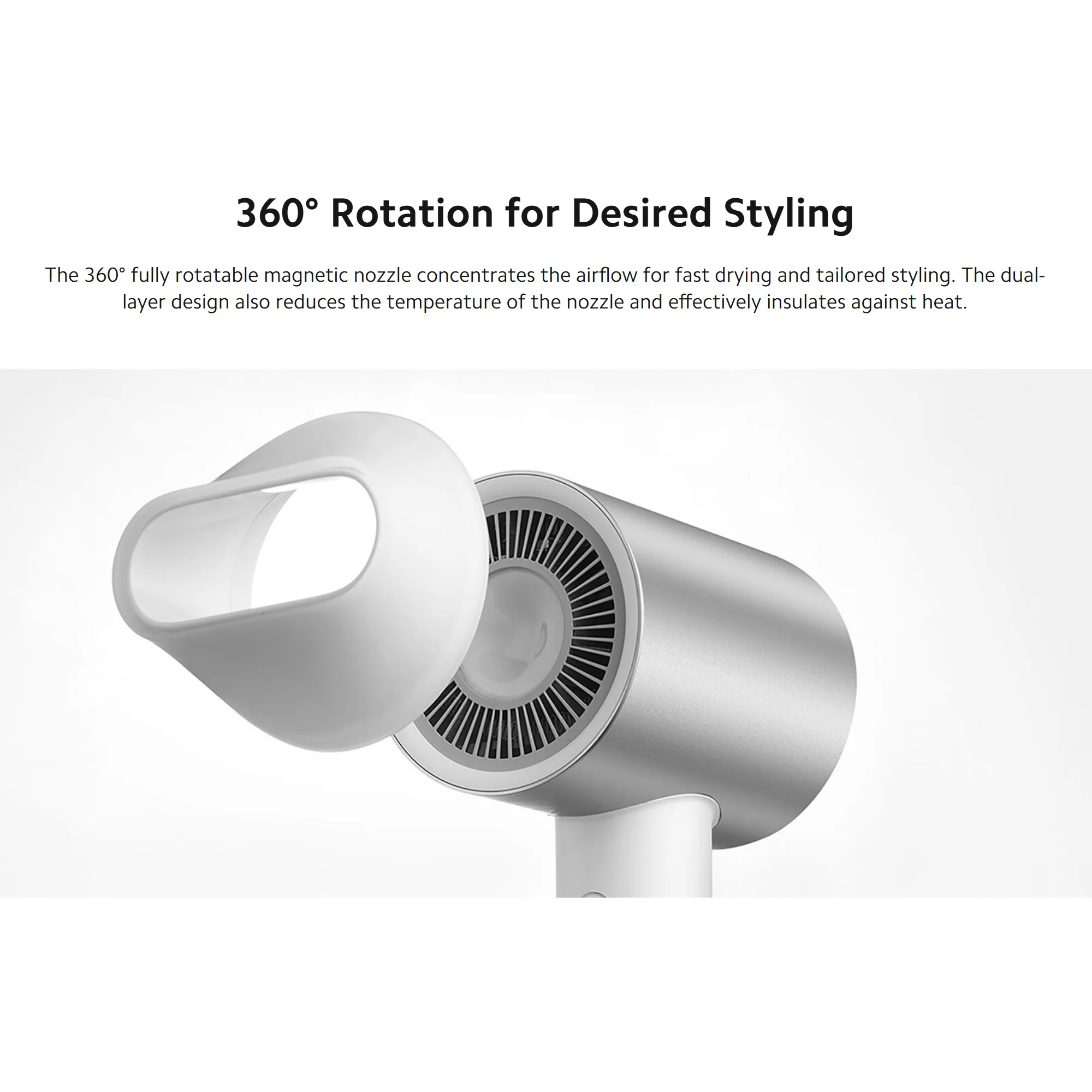 Xiaomi Water Ionic Hair Dryer H500 1800W Wind 20m/s 8 Airflow Modes Hot and Cold Circulating Air Mode Quick Dry Profession Care
