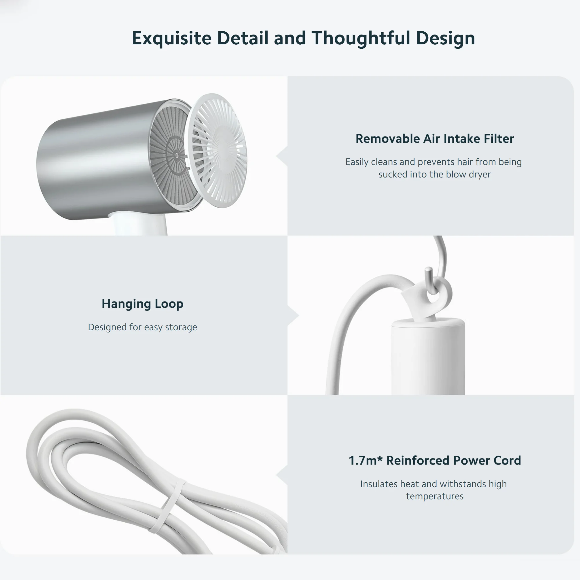 Xiaomi Water Ionic Hair Dryer H500 1800W Wind 20m/s 8 Airflow Modes Hot and Cold Circulating Air Mode Quick Dry Profession Care