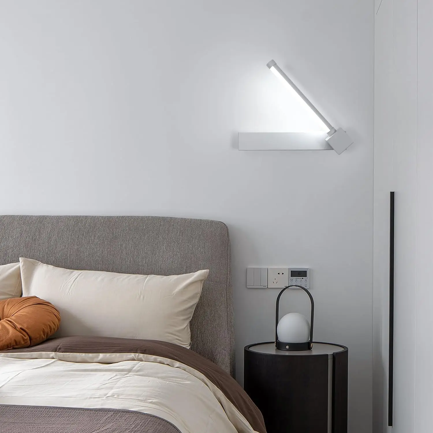 LED Wall Lights Modern, 24W Wall Lamp Indoor, Black Wall Sconce for Bedroom, Mirror, Living Room, Dining Room, Staircase 3000K