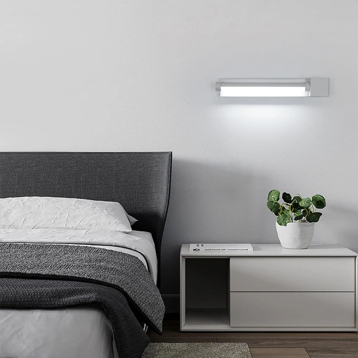 LED Wall Lights Modern, 24W Wall Lamp Indoor, Black Wall Sconce for Bedroom, Mirror, Living Room, Dining Room, Staircase 3000K