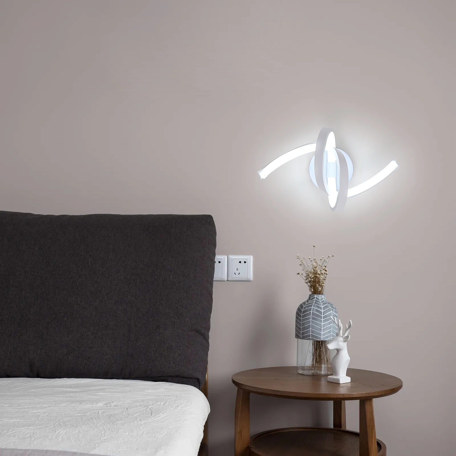 LED Wall Lights Modern, 24W Wall Lamp Indoor, Black Wall Sconce for Bedroom, Mirror, Living Room, Dining Room, Staircase 3000K