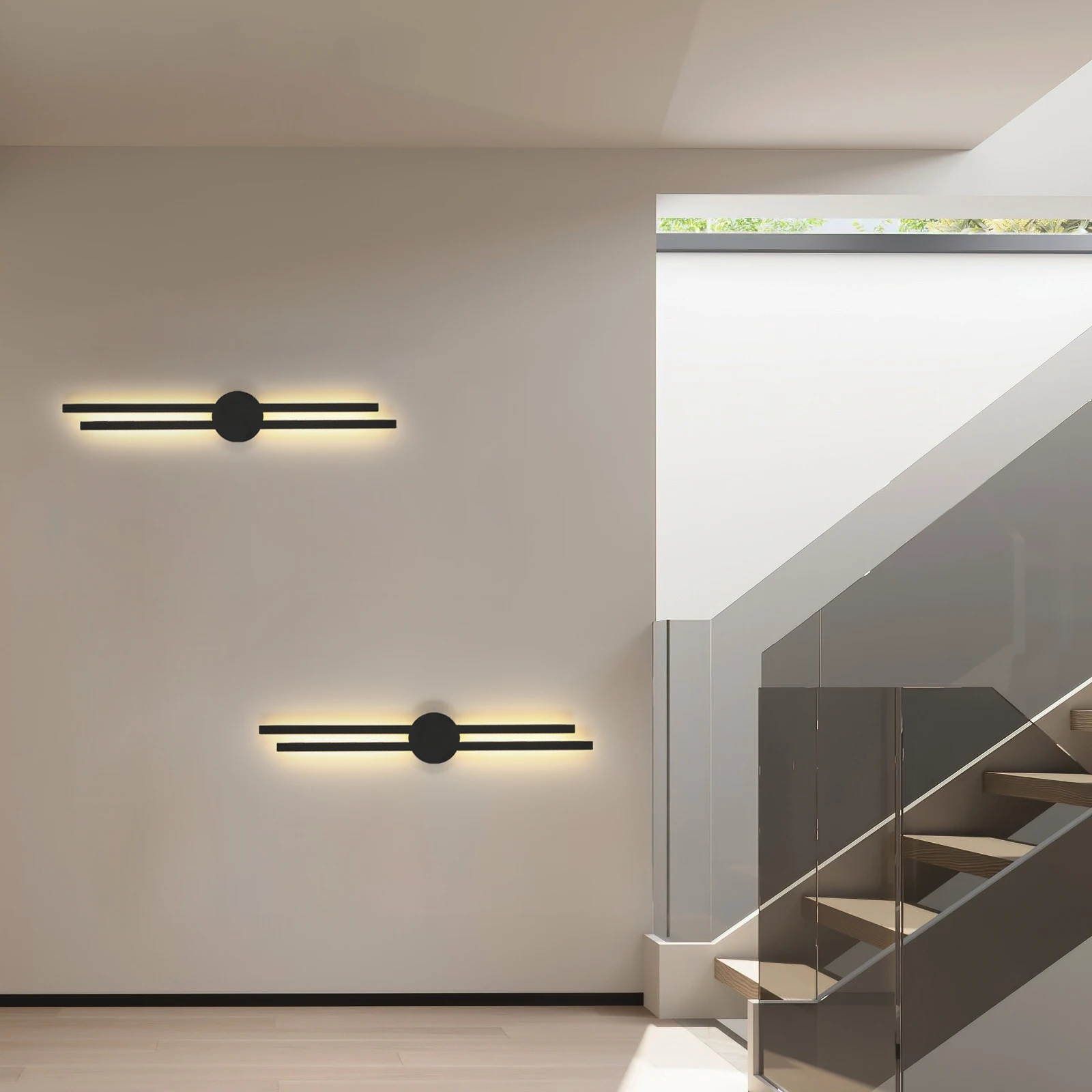 LED Wall Lights Modern, 24W Wall Lamp Indoor, Black Wall Sconce for Bedroom, Mirror, Living Room, Dining Room, Staircase 3000K