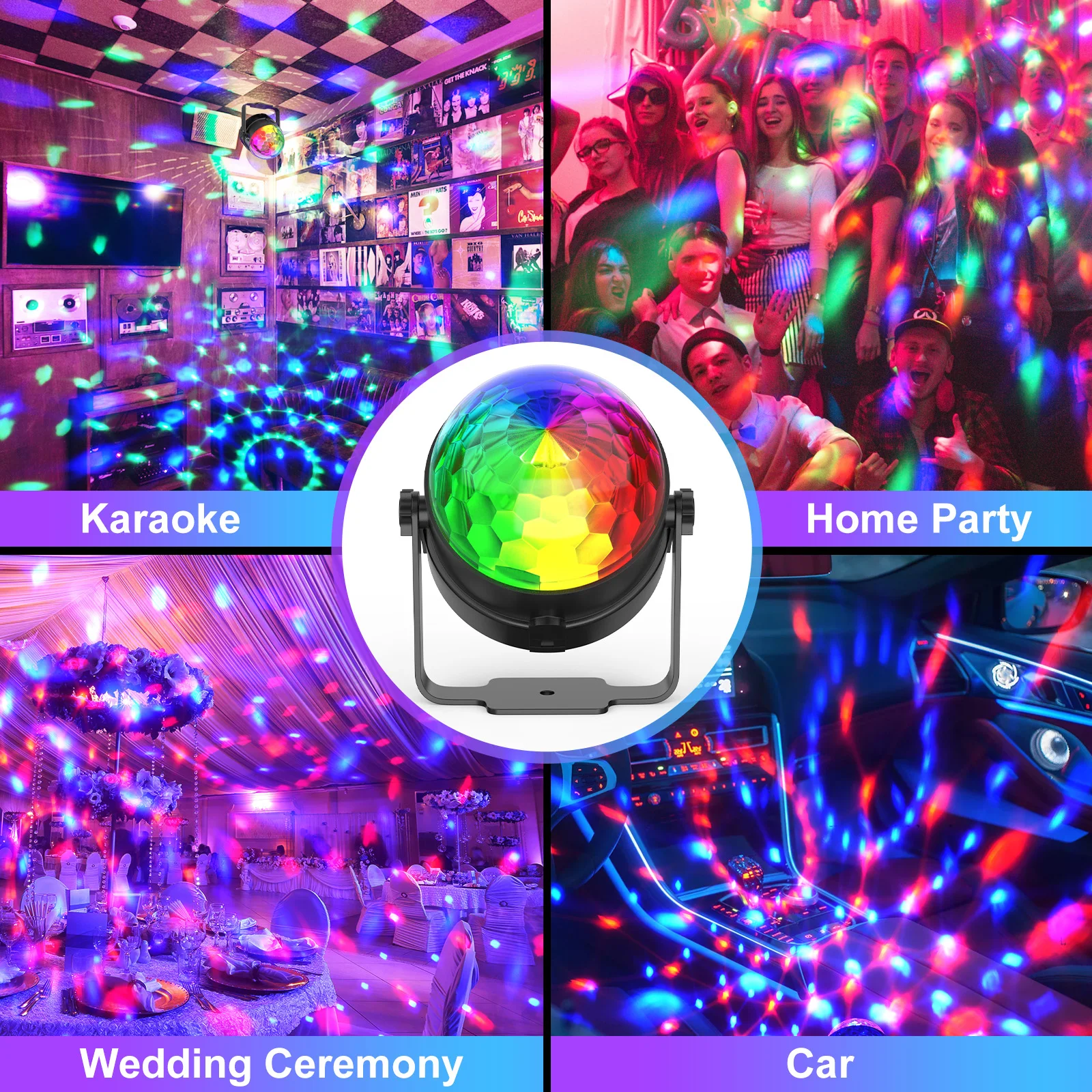 Datewink 2/4Pcs LED Magic Ball Light RGB Disco Ball Stage Lighting Effect Remote Control For DJ Disco Wedding Club Party Karaoke