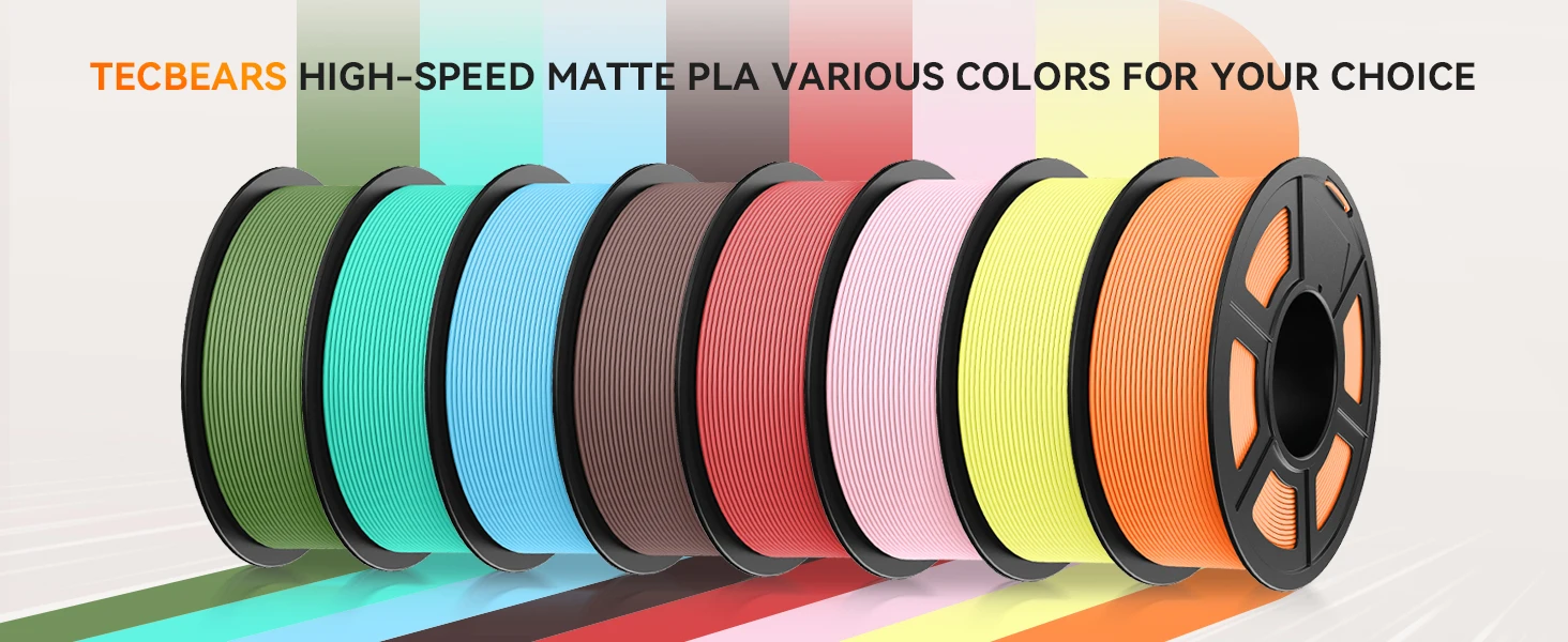 JAYO High Speed Matte PLA 5Rolls 3D Printer Filaments 1.75mm Mixed Color no Bubble Free FDM 3D Printer Material for 3D Printing