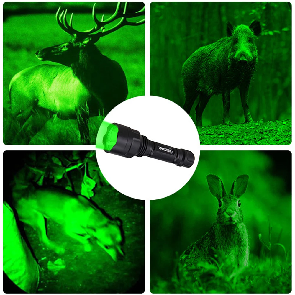 Powerful High Lumen LED Flashlight White/Red/Green Super Bright Rechargeable Portable Ultra Power Torch Outdoor Emergency use