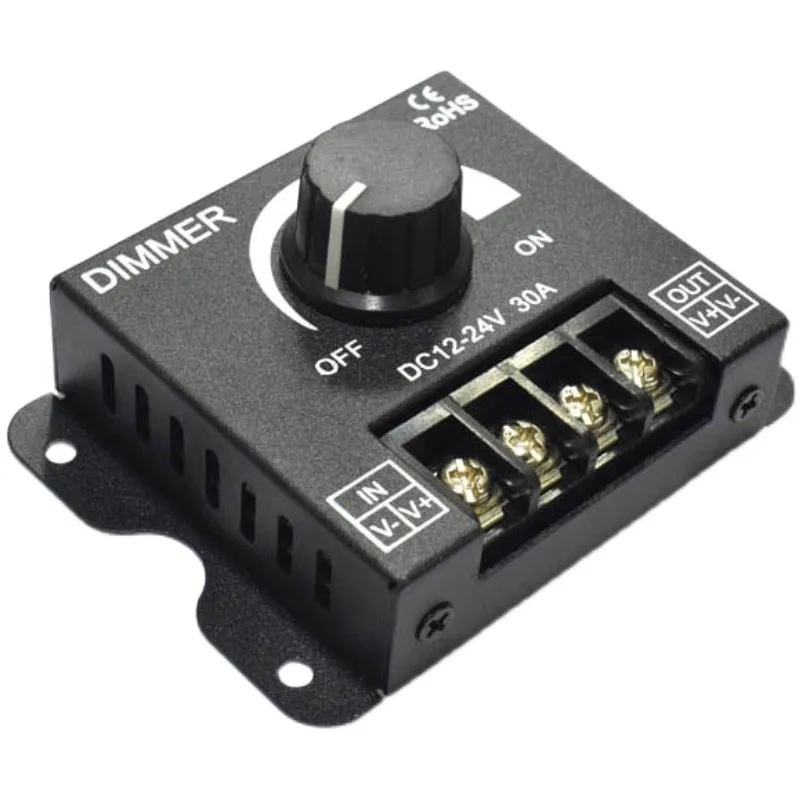 DC 12V 24V LED Dimmer Switch 30A 360W Voltage Regulator Adjustable Controller For LED Strip Light Lamp LED Dimming Dimmers