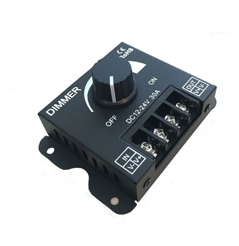 DC 12V 24V LED Dimmer Switch 30A 360W Voltage Regulator Adjustable Controller For LED Strip Light Lamp LED Dimming Dimmers