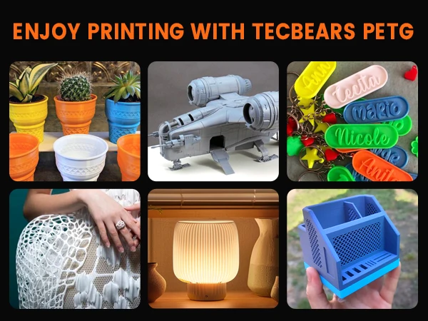 TECBEAS PETG 3D Printer Filament petg 1.75mm Neatly Wound Coloful HighToughness for 3D Filament from warehouse DIY Gift 1Rolls