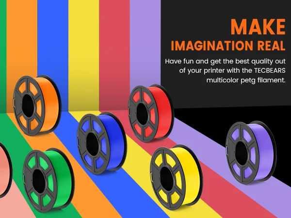 TECBEAS PETG 3D Printer Filament petg 1.75mm Neatly Wound Coloful HighToughness for 3D Filament from warehouse DIY Gift 1Rolls