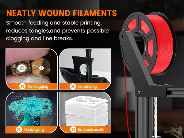 TECBEAS PETG 3D Printer Filament petg 1.75mm Neatly Wound Coloful HighToughness for 3D Filament from warehouse DIY Gift 1Rolls
