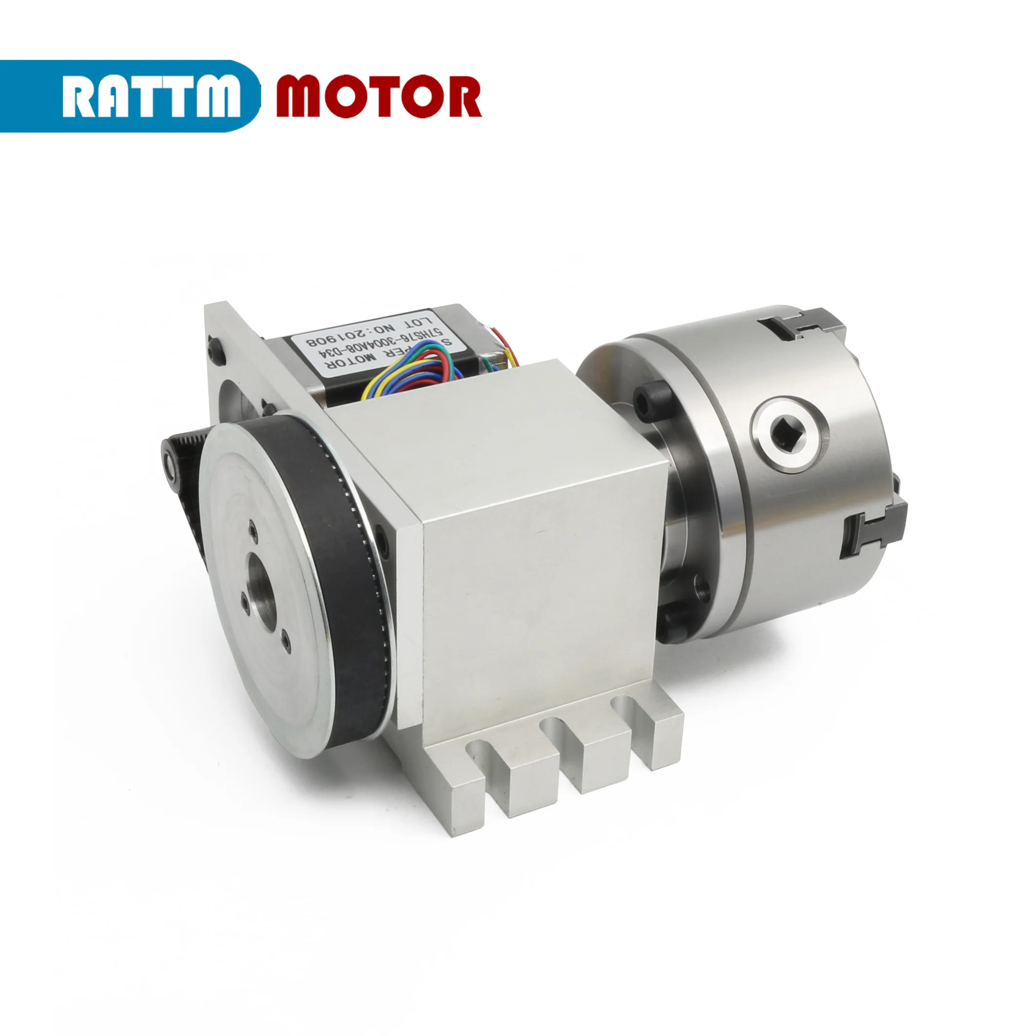 【EU Stock】K11-100m K12-100mm 3 Jaw or 4Jaw Chuck 4th Axis+Tailstock Dividing Head Rotation Axis with Nema23 Stepper Motor
