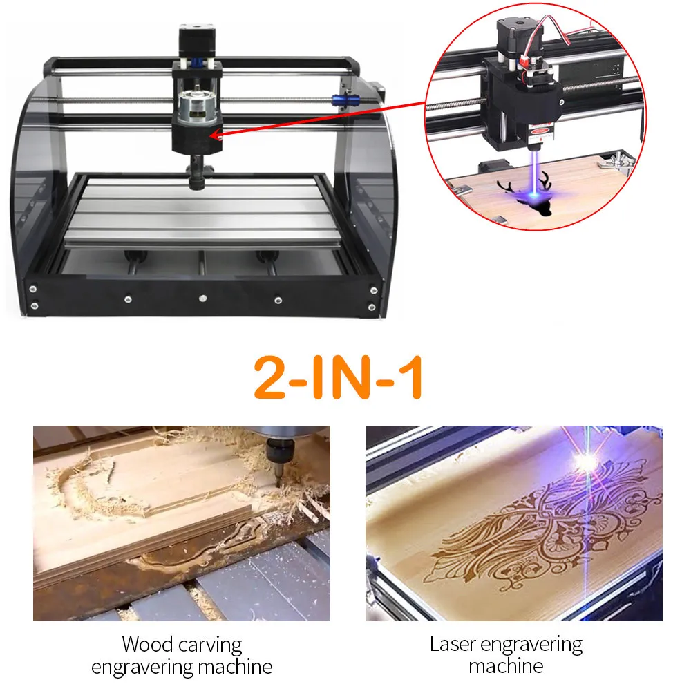 【EU/US/BR Stock】CNC Router 3018 Pro Max Upgrade Mini Milling Machine GRBL 1.1 ER11 3 Axis controller offline for wood engraving