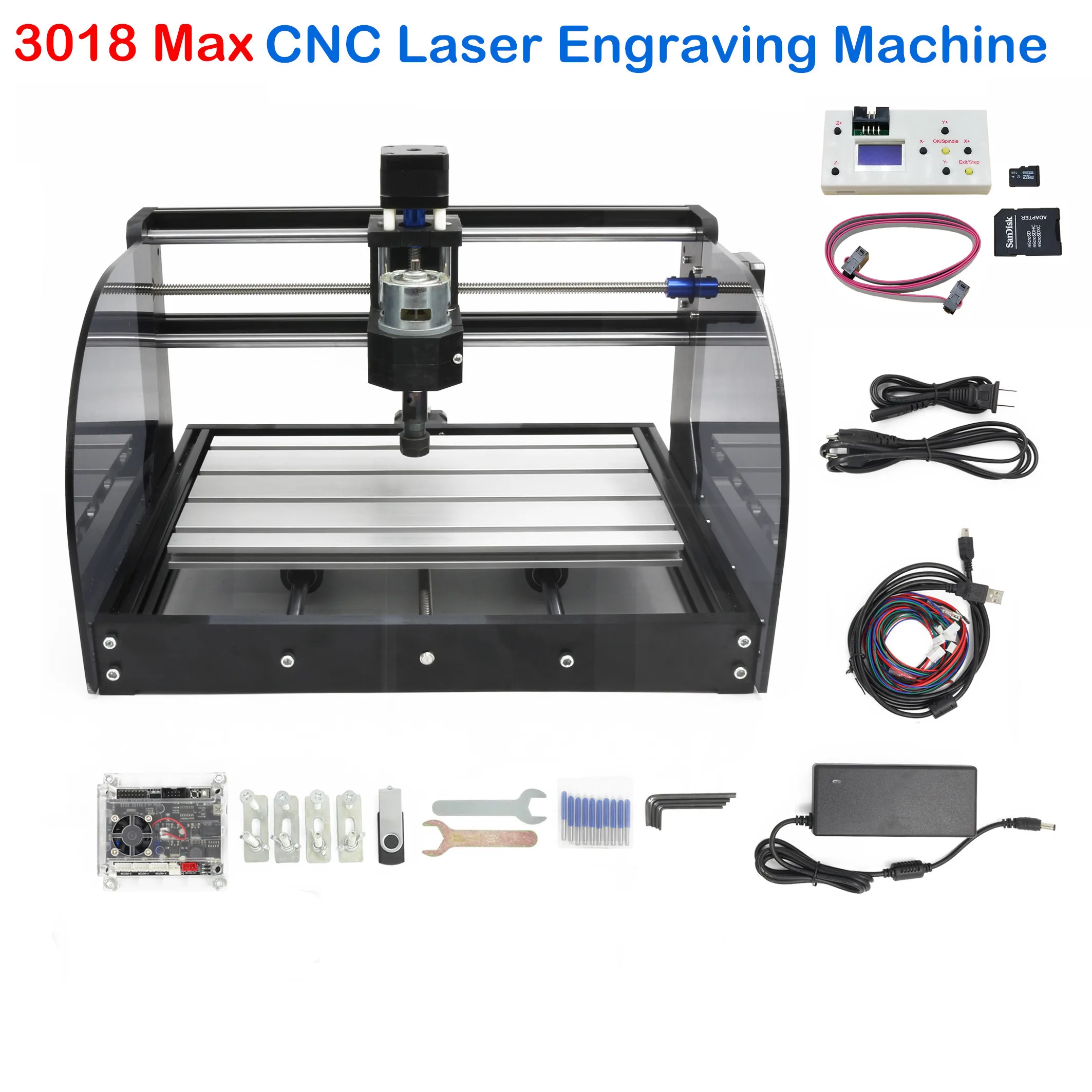 【EU/US/BR Stock】CNC Router 3018 Pro Max Upgrade Mini Milling Machine GRBL 1.1 ER11 3 Axis controller offline for wood engraving