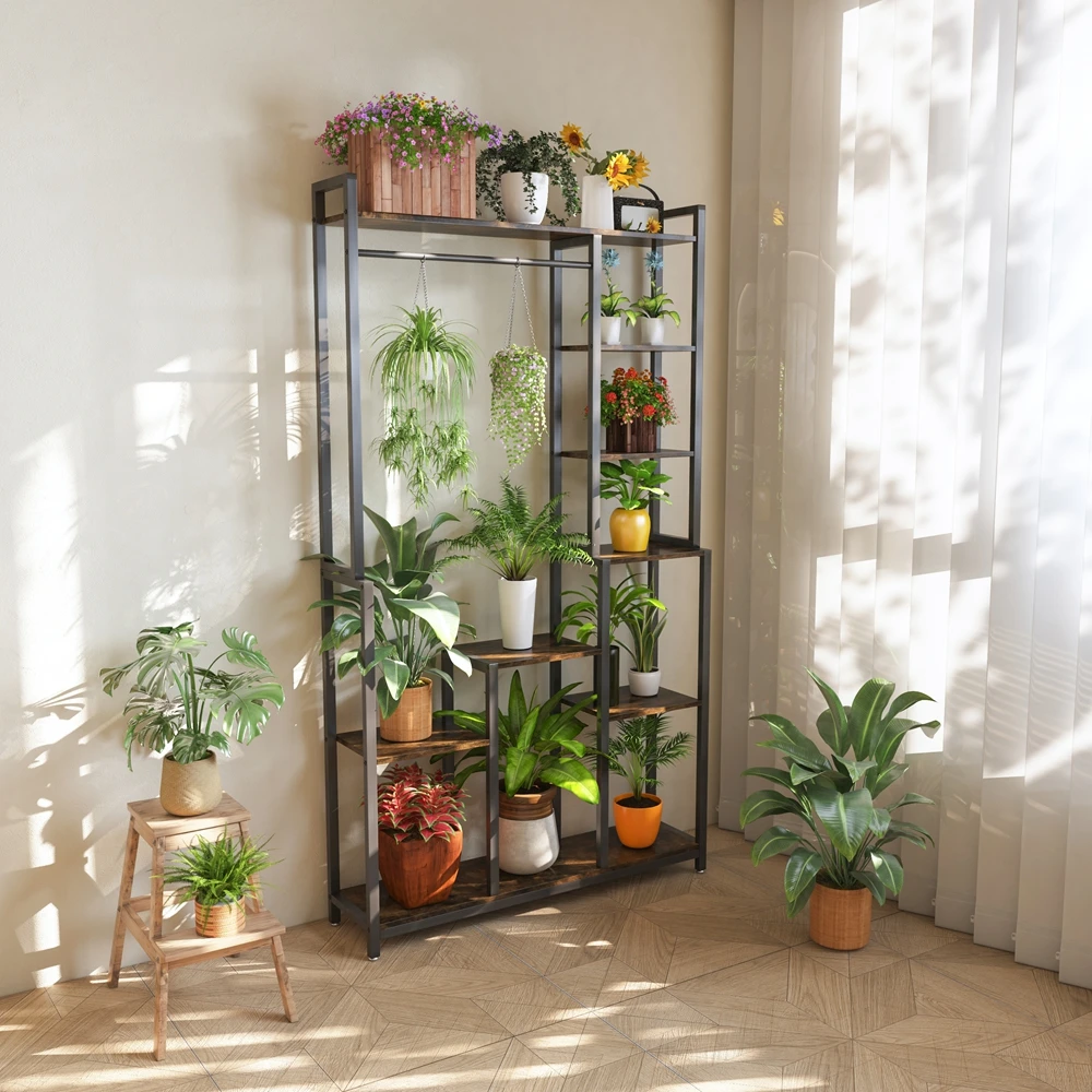 7 Tiered Tall Plant Stand Ladder Plant Rack Storage Shelf for Patio Garden Balcony