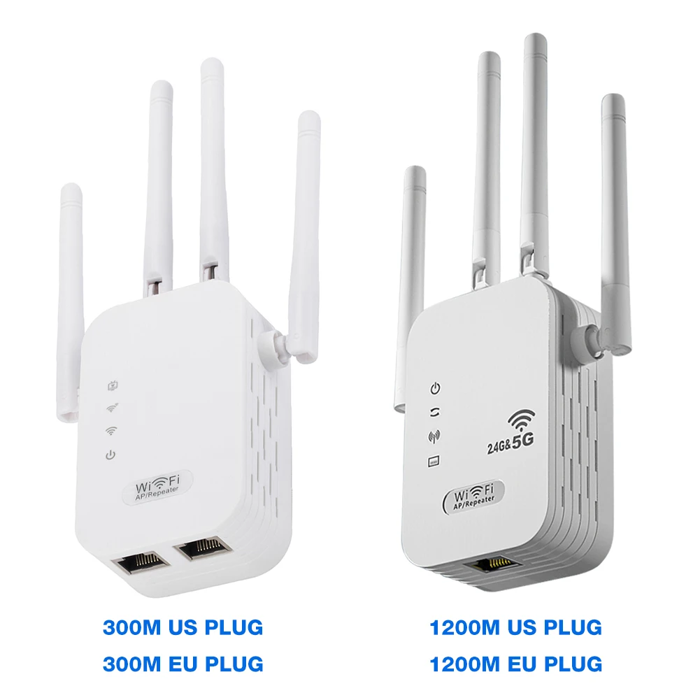 Dual-Band 2.4G 5G WiFi Repeater Signal Booster WiFi Extender 802.11bgn Gigabit Router with WPS EU/US Plug Type WiFi Amplifier