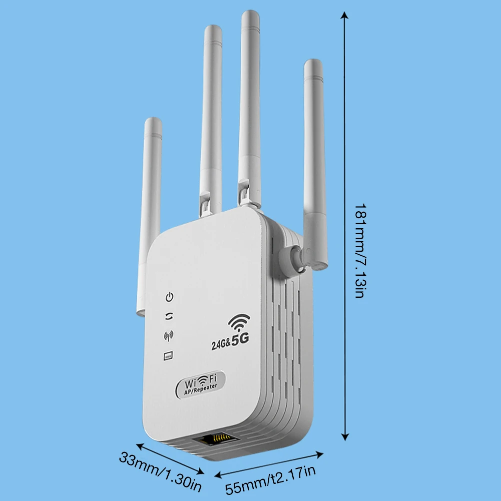 Dual-Band 2.4G 5G WiFi Repeater Signal Booster WiFi Extender 802.11bgn Gigabit Router with WPS EU/US Plug Type WiFi Amplifier
