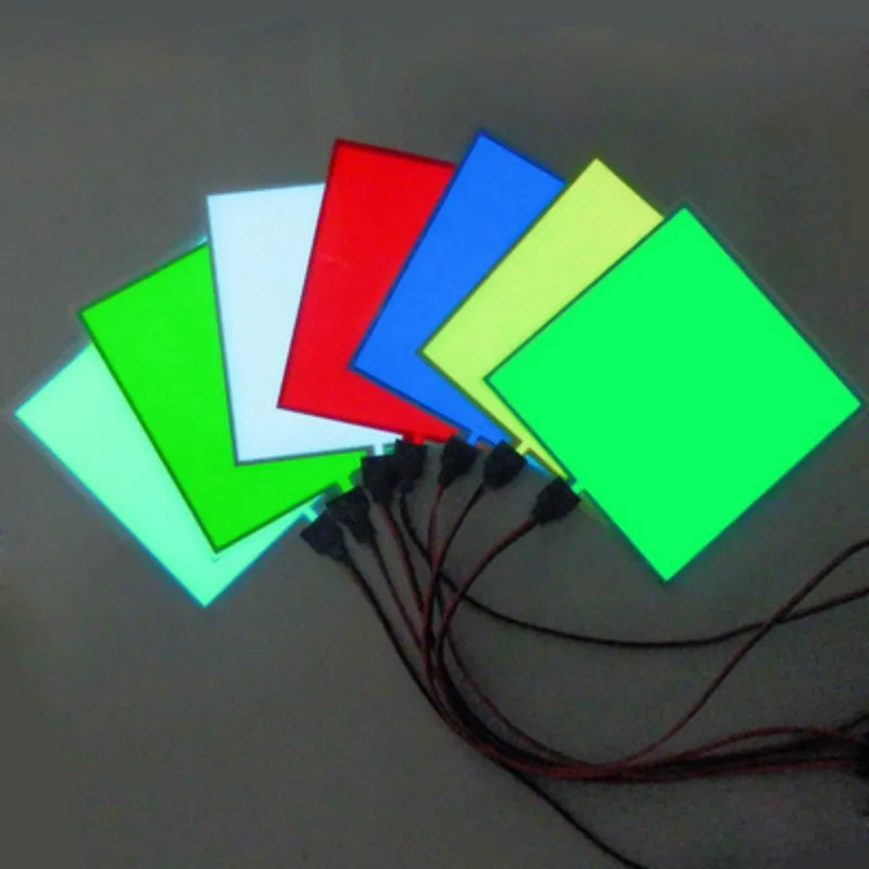 5*5cm 10*10cm EL Panel Backlight Cuttable Led Glowing Panel LED Electroluminescent Light With DC12V Inverter 5V USB 3V Battery