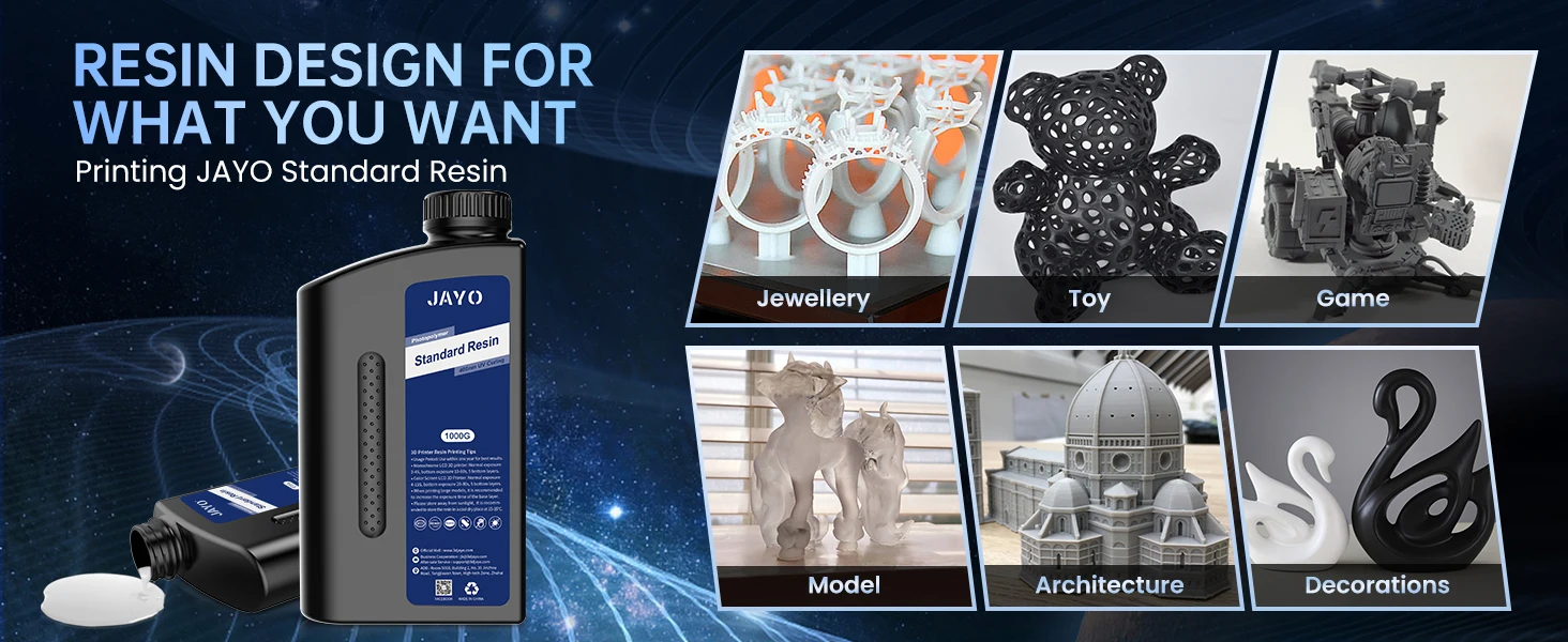 JAYO 5KG&10KG 3D Printer Standard Resin 405nm UV Resin For LCD 3D Printer Material For Printing Easy to Print Good Precision