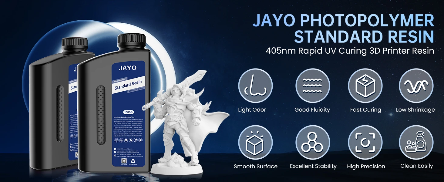 JAYO 5KG&10KG 3D Printer Standard Resin 405nm UV Resin For LCD 3D Printer Material For Printing Easy to Print Good Precision