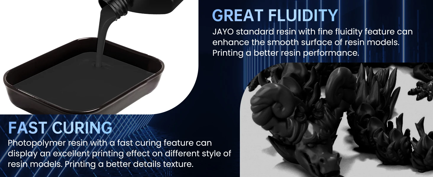 JAYO 5KG&10KG 3D Printer Standard Resin 405nm UV Resin For LCD 3D Printer Material For Printing Easy to Print Good Precision