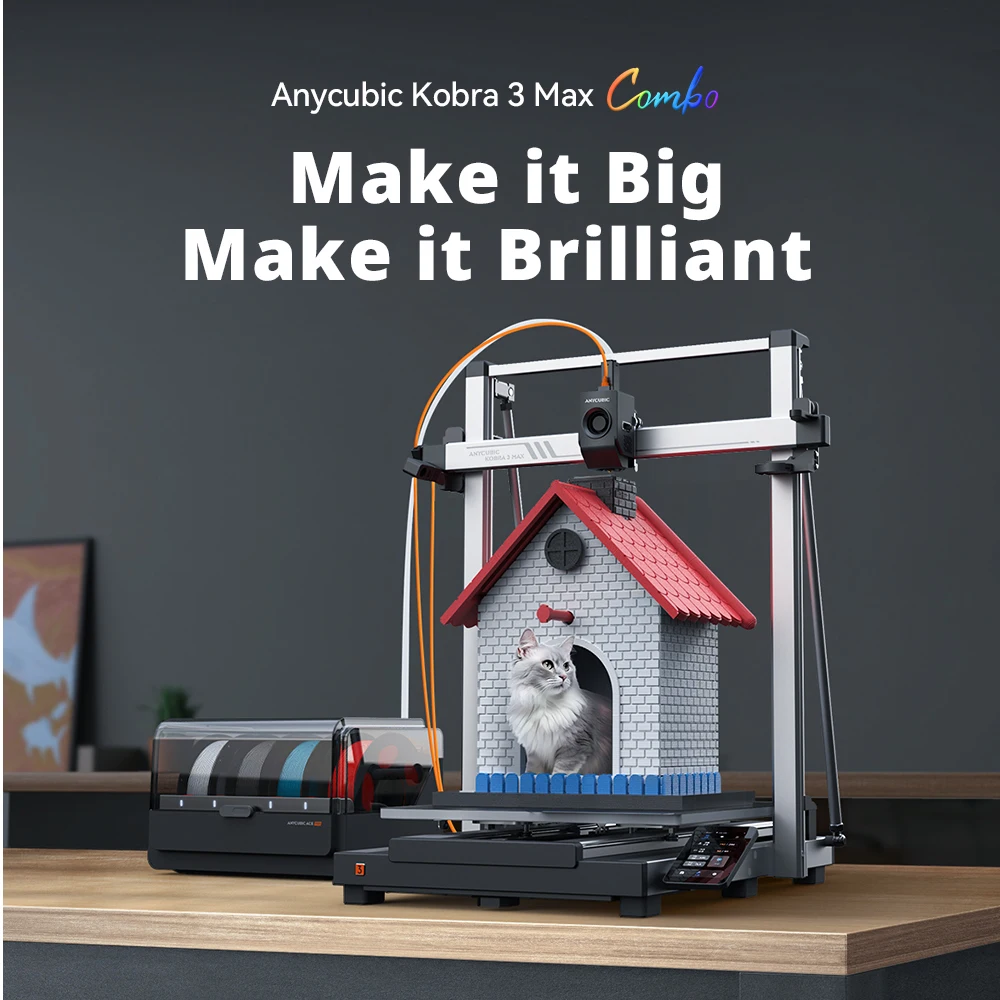 ANYCUBIC Kobra 3 Max 3D Printer Max Speed 600mm/s Massive Build Volume 500*420*420mm Smart APP Control