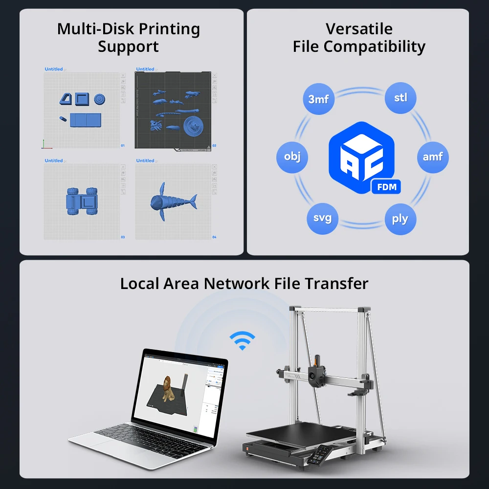 ANYCUBIC Kobra 3 Max 3D Printer Max Speed 600mm/s Massive Build Volume 500*420*420mm Smart APP Control