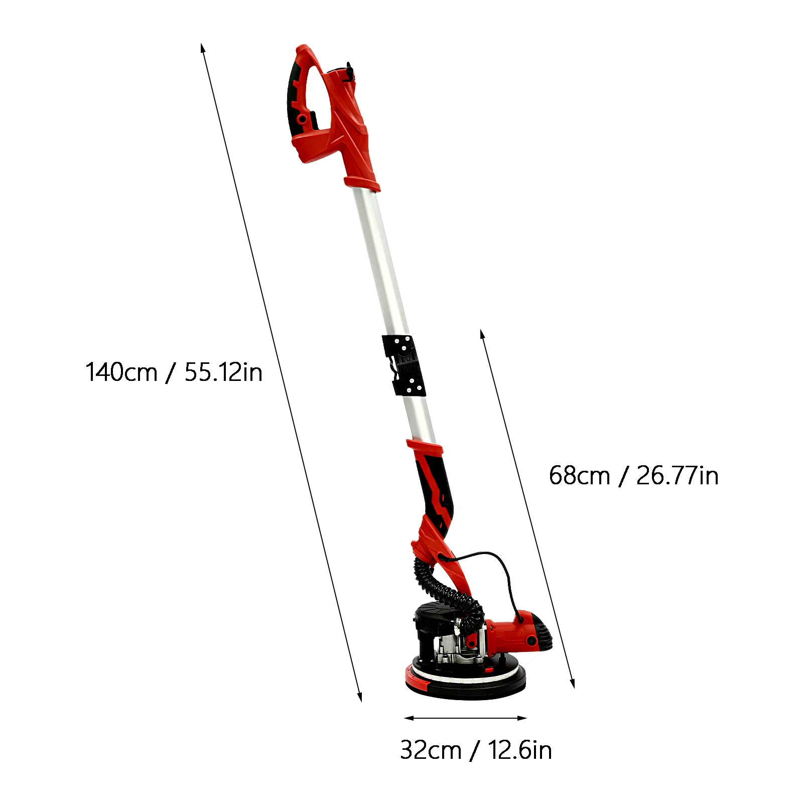 850W Foldable Wall Sander, Drywall Sander LED Light & 4m Hose for Ceiling/Drywall Sanding Efficient Plaster Smoothing