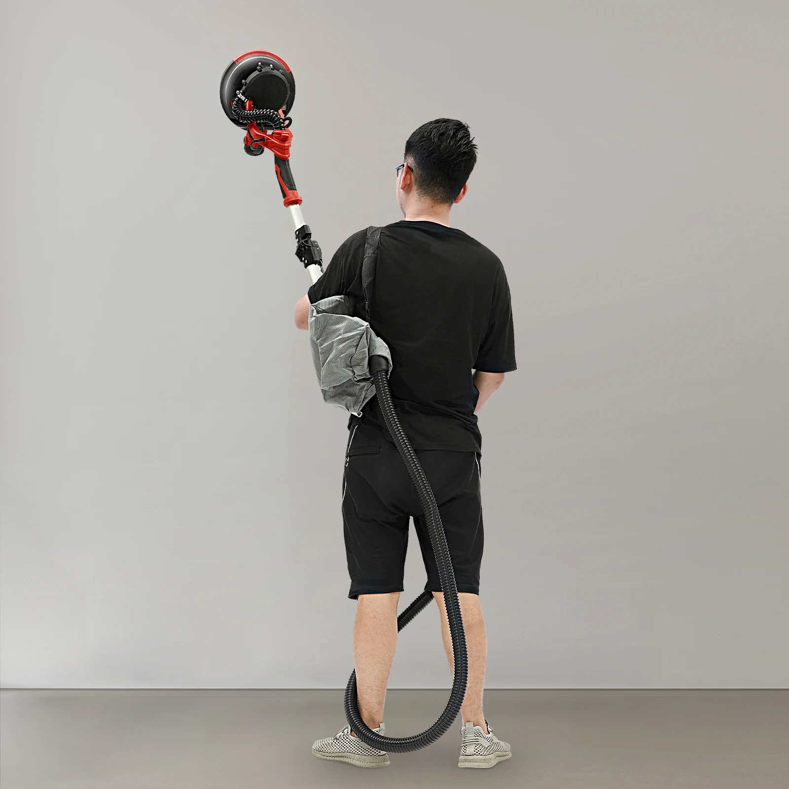 850W Foldable Wall Sander, Drywall Sander LED Light & 4m Hose for Ceiling/Drywall Sanding Efficient Plaster Smoothing