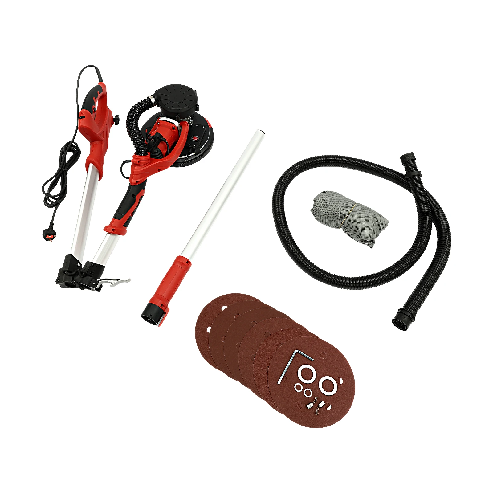 850W Foldable Wall Sander, Drywall Sander LED Light & 4m Hose for Ceiling/Drywall Sanding Efficient Plaster Smoothing