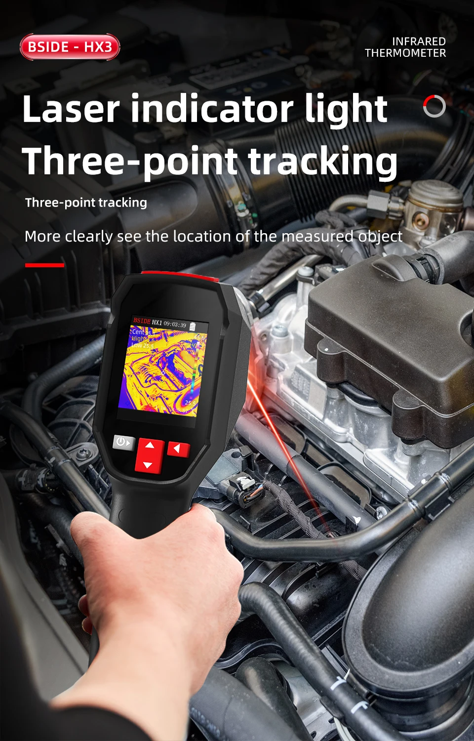 BSIDE black Smart Portable Thermal Imager 15 Color Palettes -20~550C 100×100IR Resolution PC Analysis Software Drop Resistant
