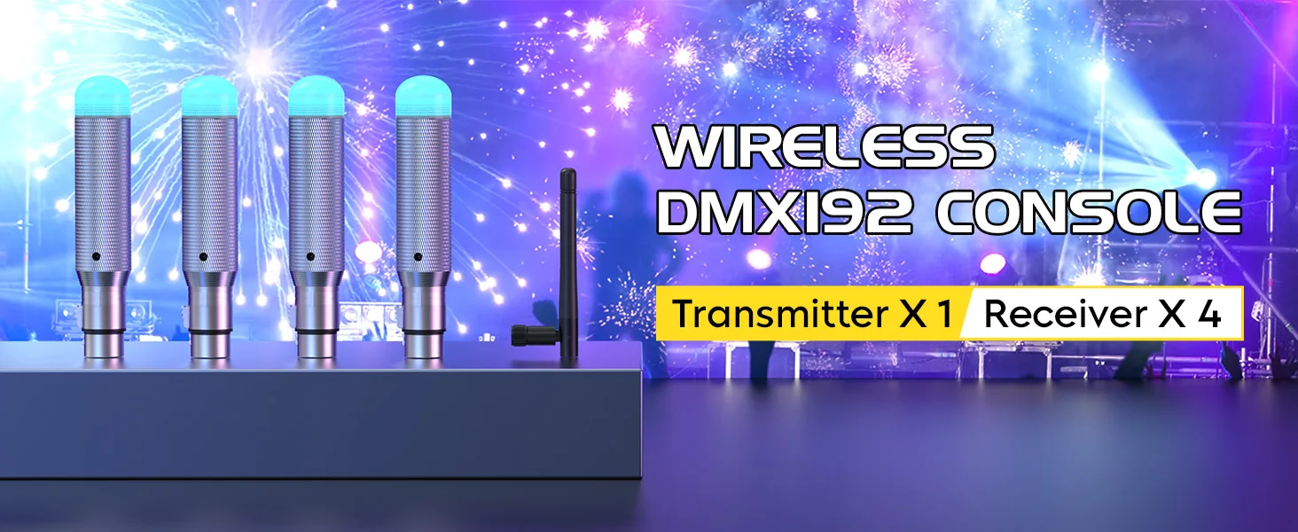 Yiflamefly Black Grand Console DMX and MIDI Operator 192 Channel Light Controller for Live Concerts KTV DJs Clubs
