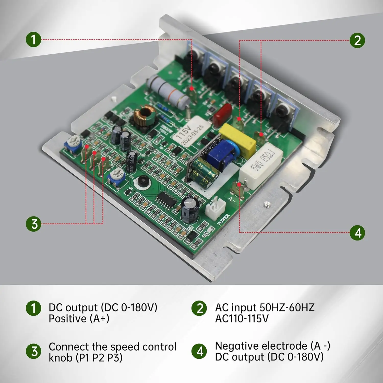 【DE Stock】Mini Lathe Main Control Board 220V for CJ 0618 CD WM 210 Lathe Speed Regulator Controller Card 182 Circuit Board 0618A