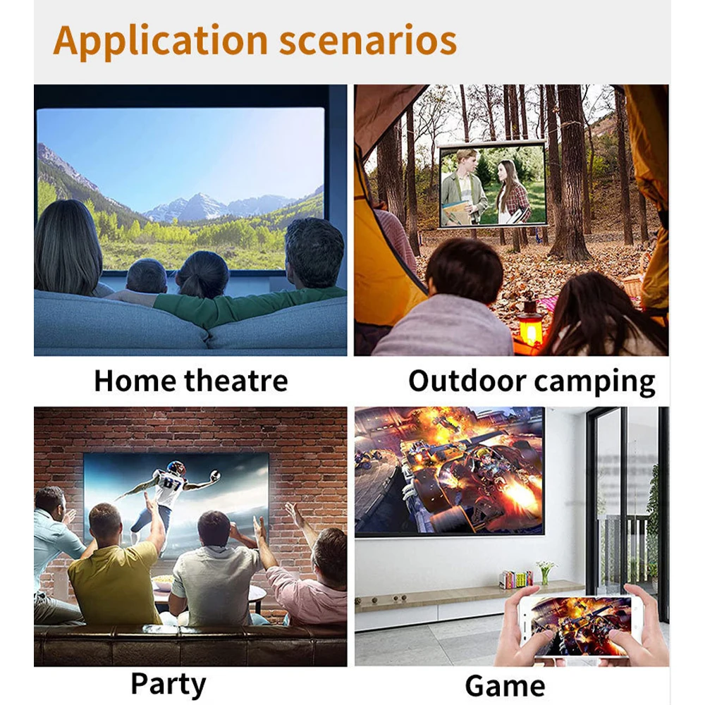Portable LED Mini Projector With Retractable Bracket Compatible with Mobile Phones Devices USB/SD/AV/Hd  for Home Office